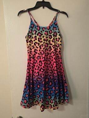 Neon Rainbow Leopard Print Romper